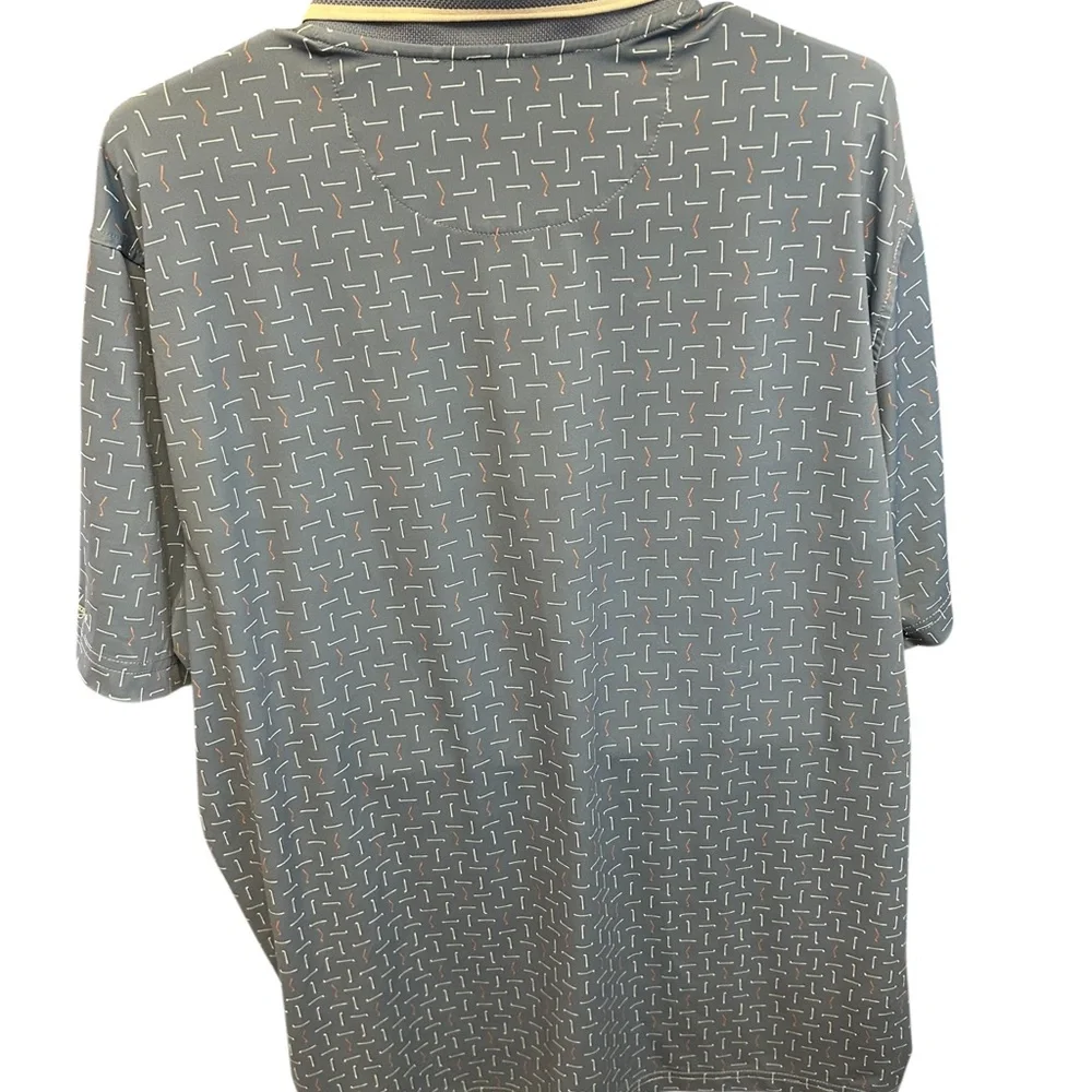 Walter Hagen Men’s Blue Patterned Performance 11 Stretch Golf Polo SZ Large EUC - Picture 10 of 14